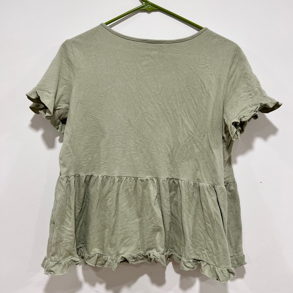 Sage Green Ruffle Top - Picture 2 of 3